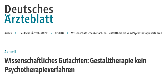 Scientific expert opinion: Gestalt therapy is not a psychotherapy method