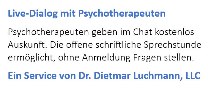 Erfahrene Psychotherapeuten geben kostenlos Auskunft. Die offene Sprechstunde ermöglicht, ohne Anmeldung Fragen stellen.