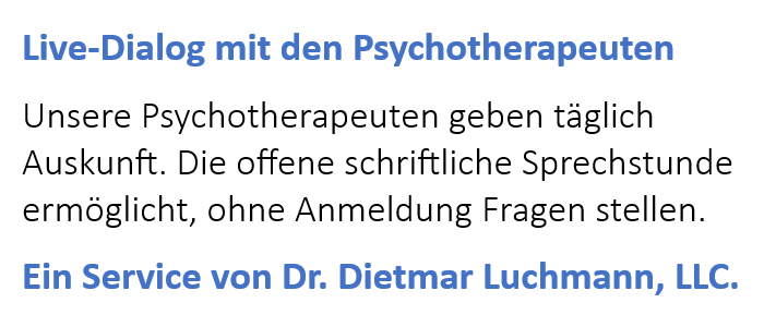 Unsere Psychotherapeuten geben täglich Auskunft. Die offene schriftliche Sprechstunde ermöglicht, ohne Anmeldung Fragen stellen. 